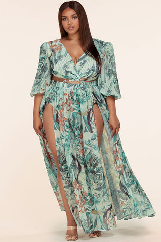 The Maxi Sage Tropical Dress